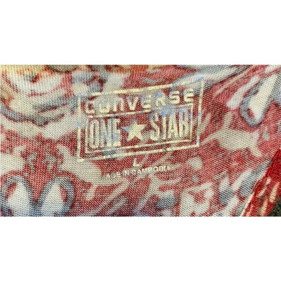 Converse One Star Women’s Size Large Racerback Twist Tank Top White Red … - Picture 2 of 7